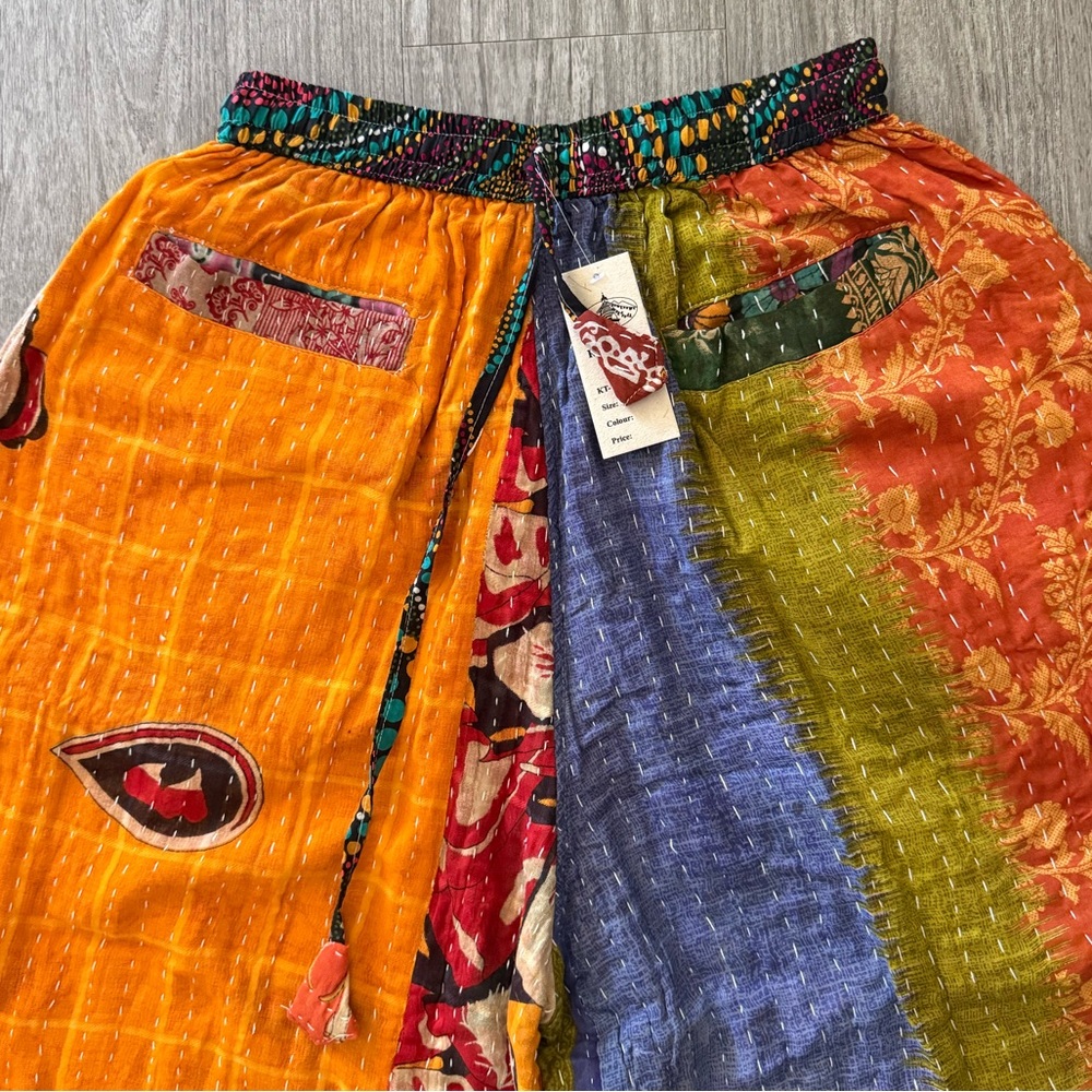 Kantha Patchwork Pants NWT - Picture 2 of 13